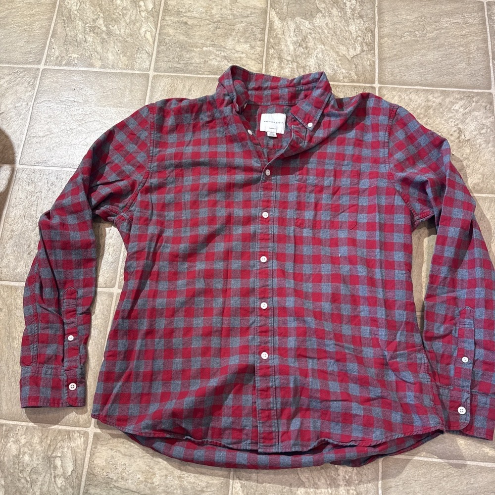 American Eagle Long Sleeve Red Plaid Size Large
